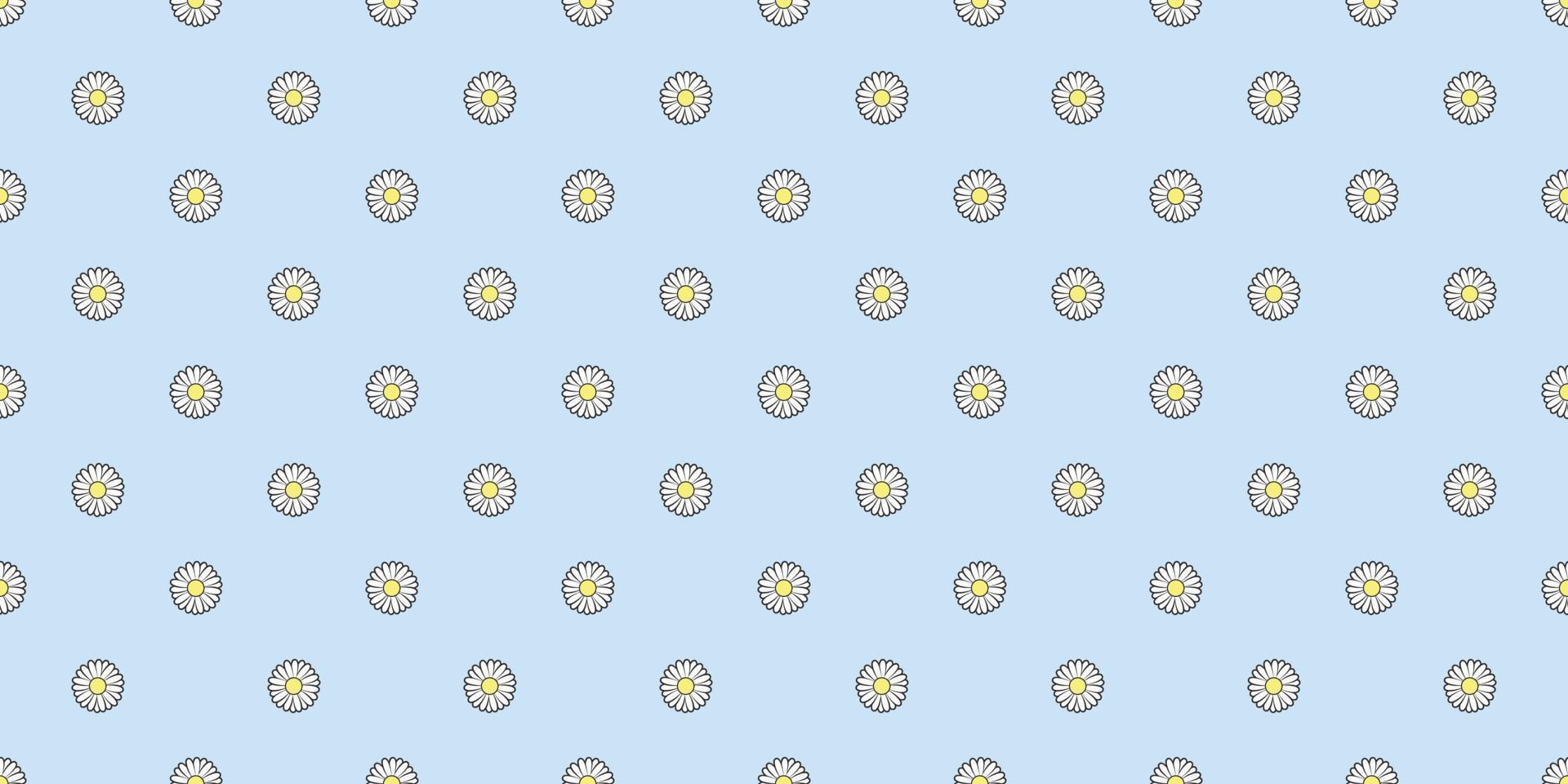 blauw bloemen madeliefje herhaling patroon, bloem vector achtergrond