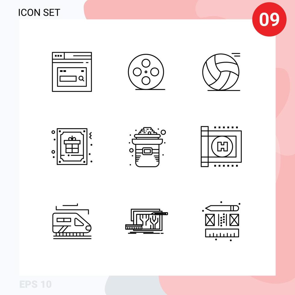 reeks van 9 modern ui pictogrammen symbolen tekens voor groet decoratie multimedia Kerstmis Speel bewerkbare vector ontwerp elementen
