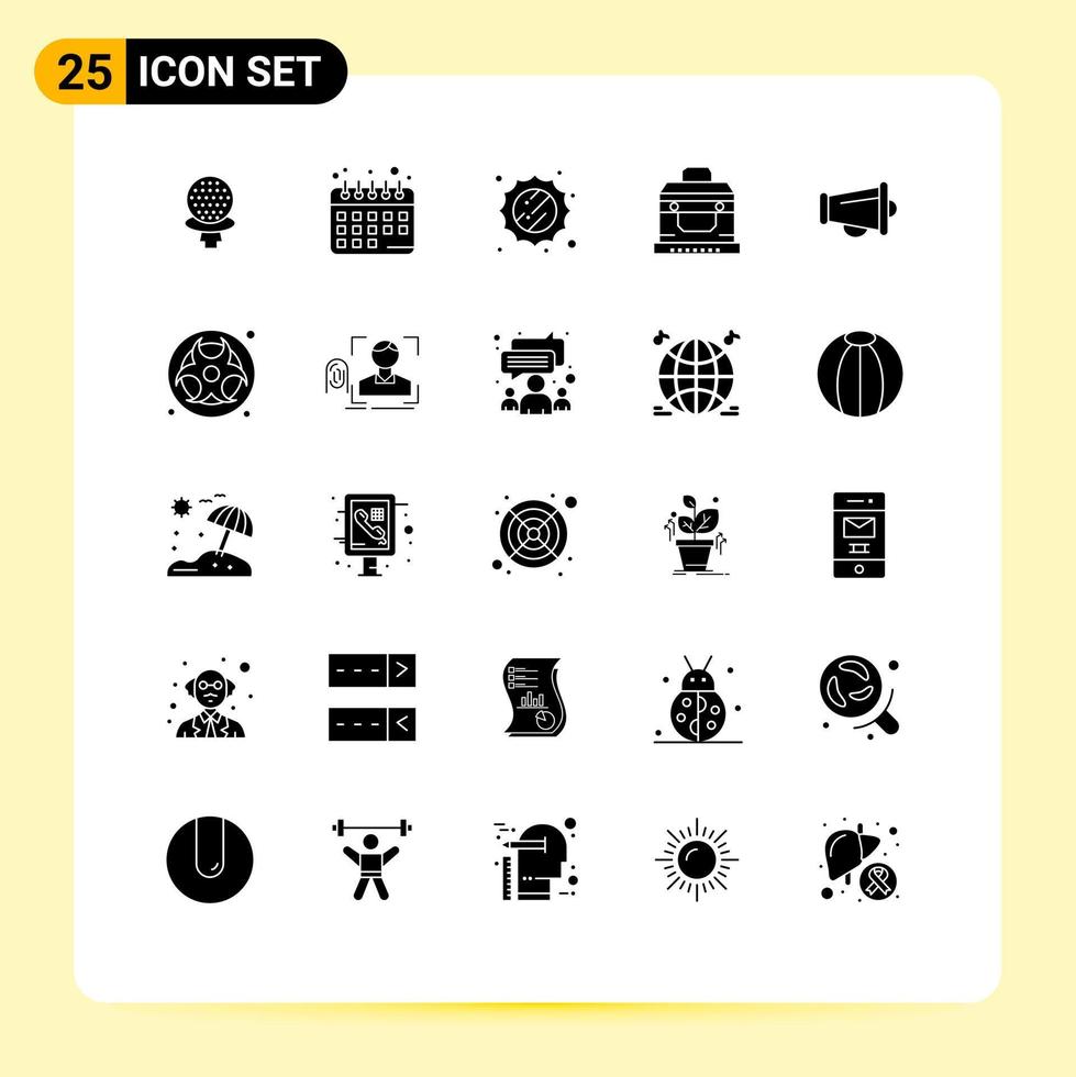 reeks van 25 modern ui pictogrammen symbolen tekens voor spreker aankondigen zonnig megafoon borst bewerkbare vector ontwerp elementen