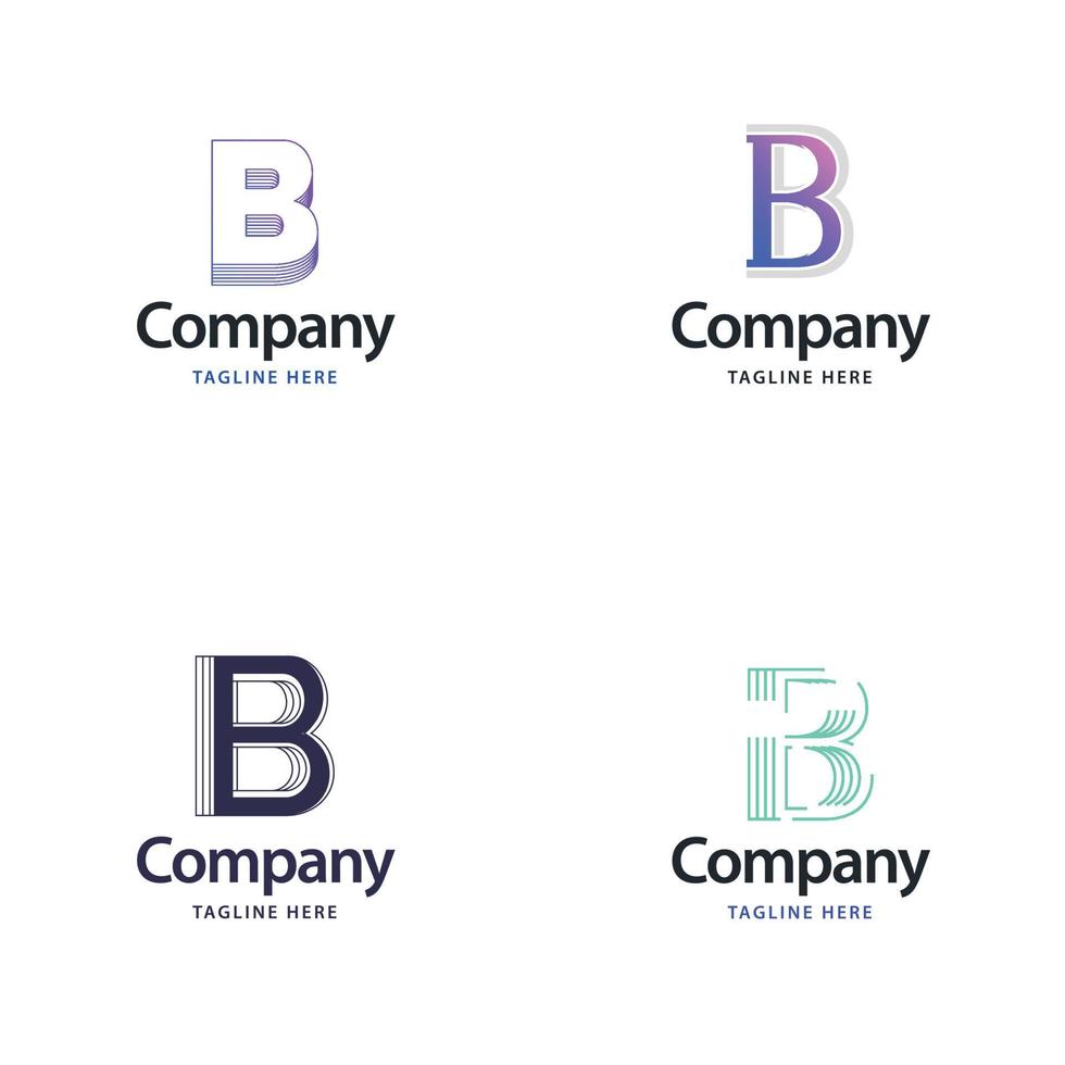 brief b groot logo pak ontwerp creatief modern logos ontwerp voor uw bedrijf vector