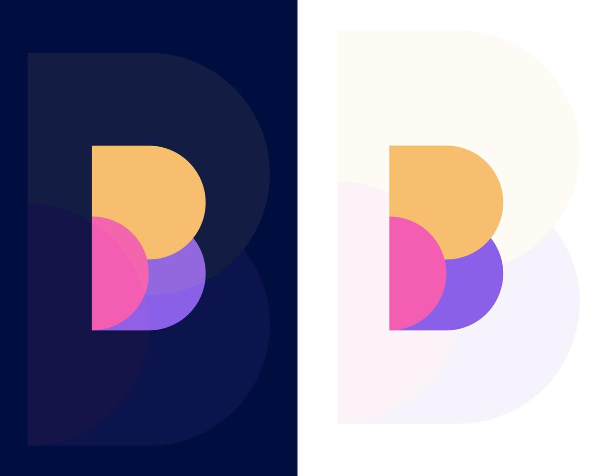 brief b modern kleurrijk bedrijf logo ontwerp sjabloon vector