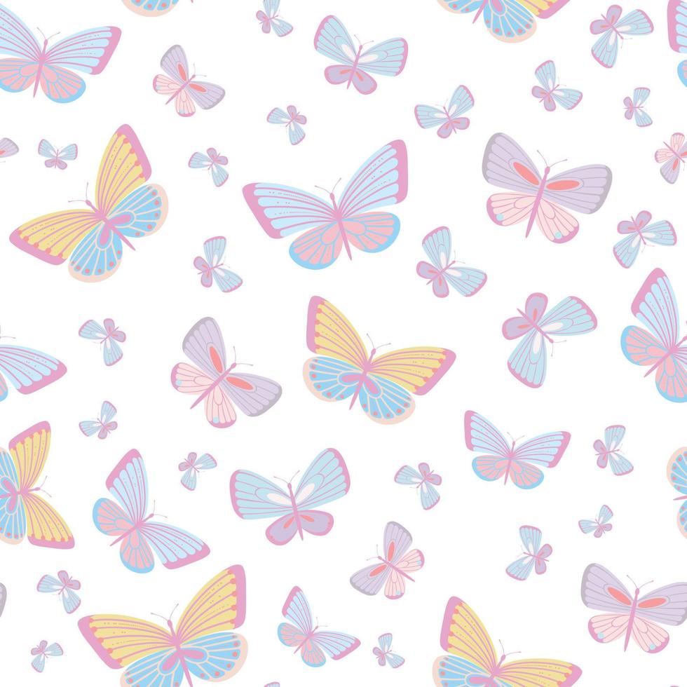 kleurrijk voorjaar behang. schattig vlinder silhouet ontwerp. vector