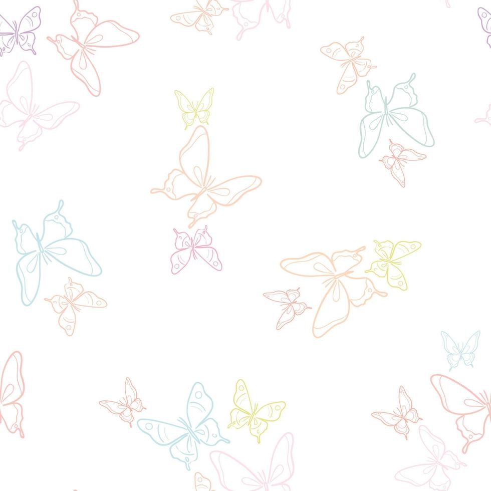 pastel vlinder naadloos herhaling patroon vector