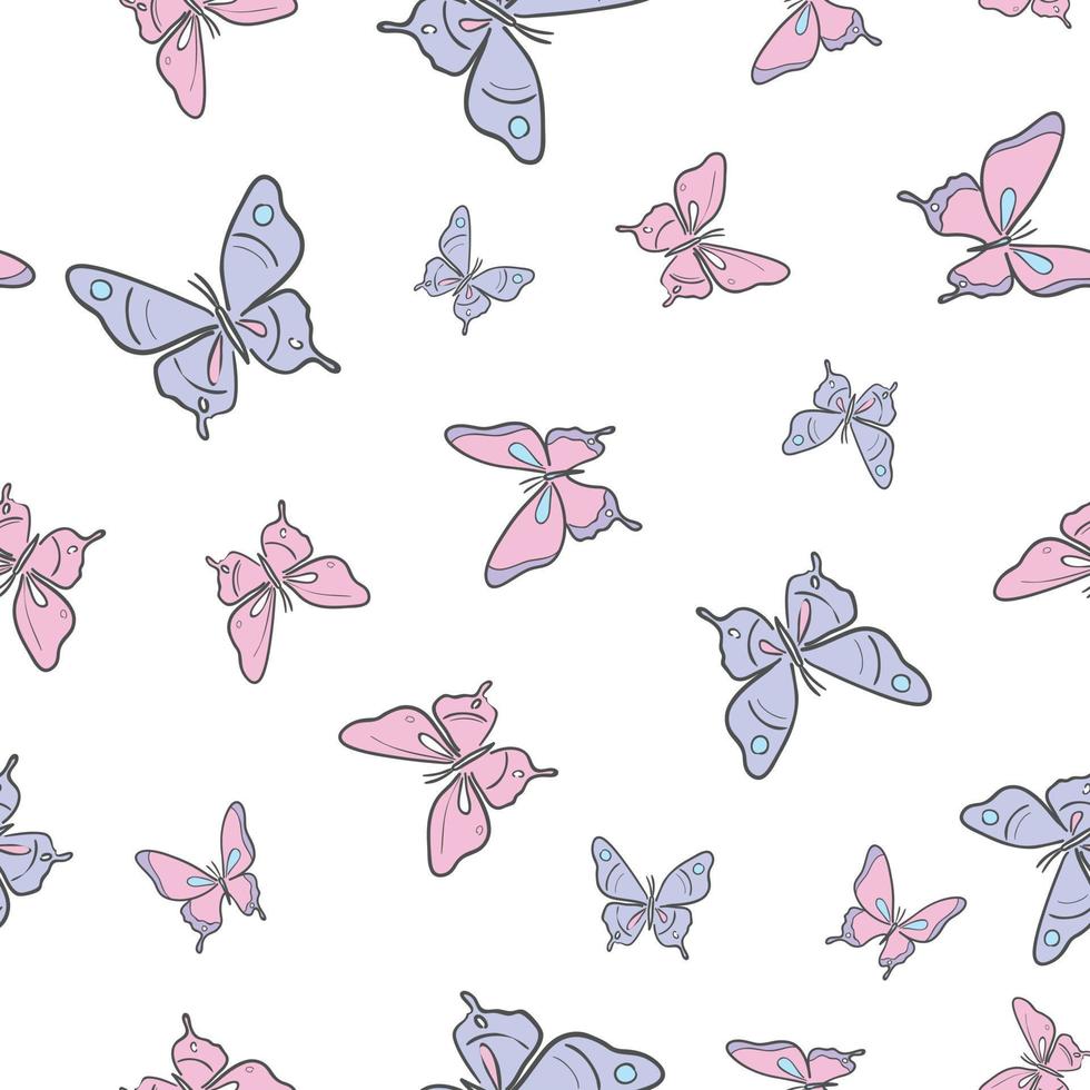 pastel vlinder naadloos herhaling patroon ontwerp vector