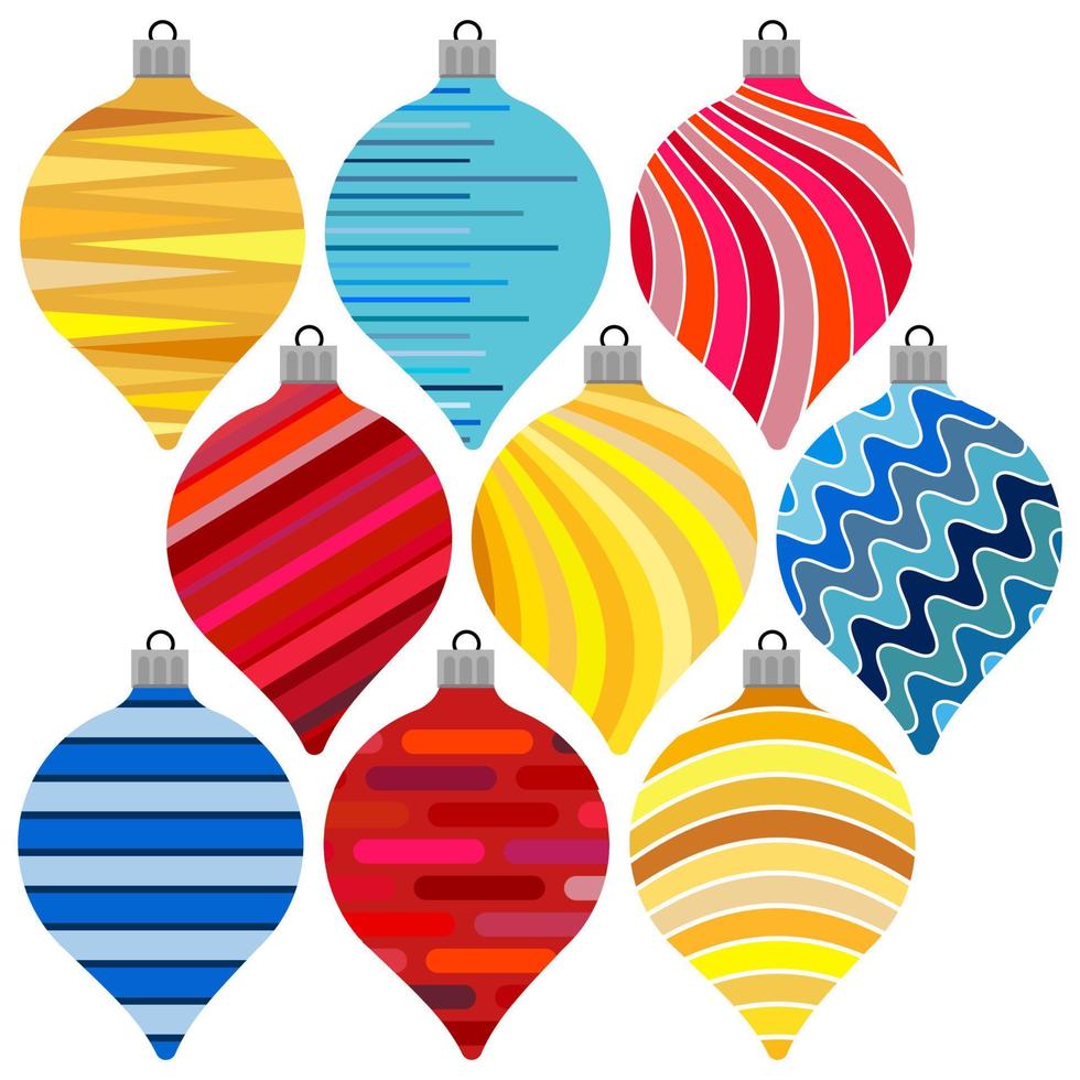 reeks van Kerstmis ballen. Kerstmis decoraties Aan wit achtergrond. vector