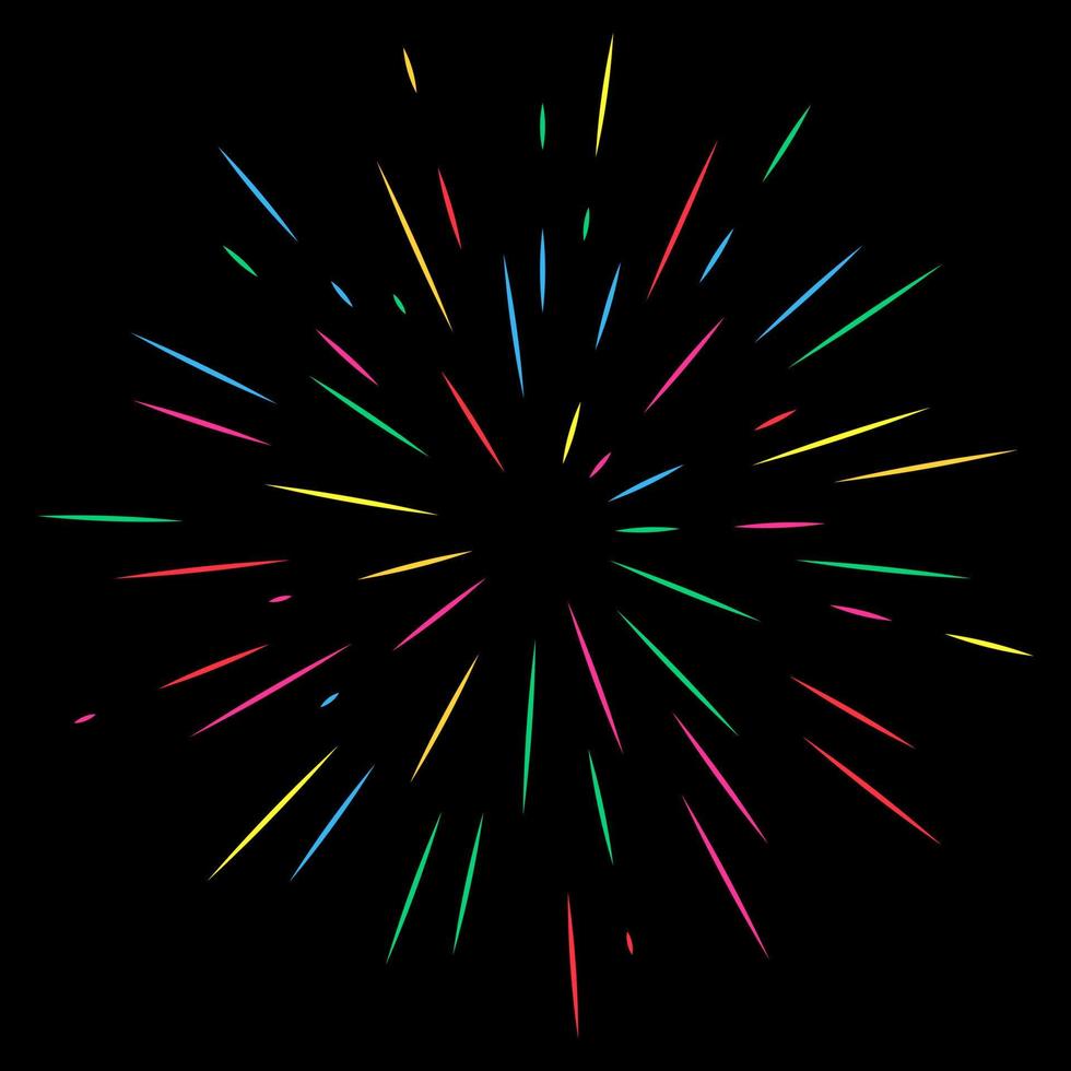 kleurrijk vakantie vuurwerk Aan nacht achtergrond. feestelijk, verjaardag en viering helder groet. vector illustratie