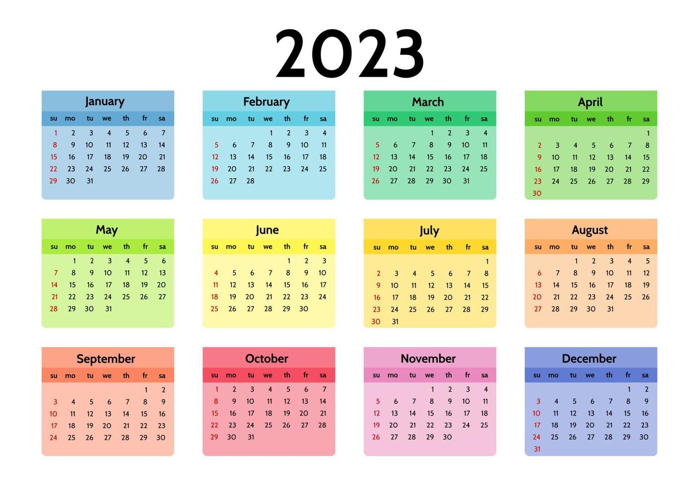 kalender voor 2023 geïsoleerd Aan een wit achtergrond vector