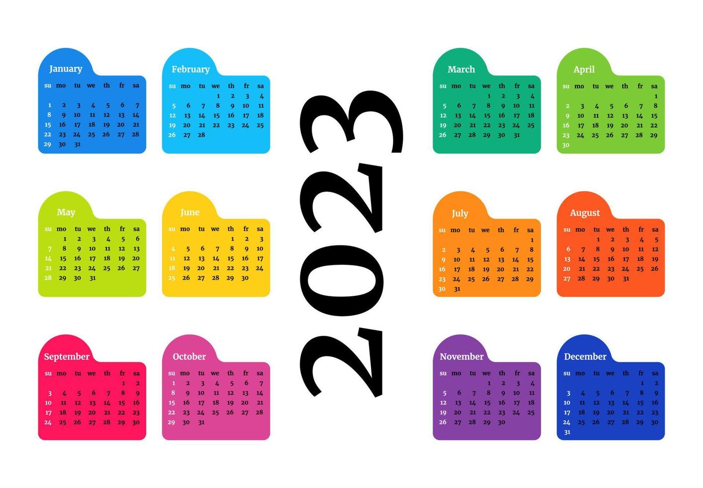 kalender voor 2023 geïsoleerd Aan een wit achtergrond vector