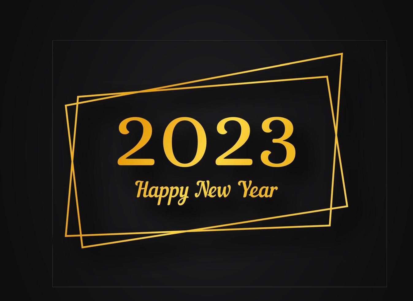 2023 gelukkig nieuw jaar goud meetkundig veelhoekige achtergrond vector