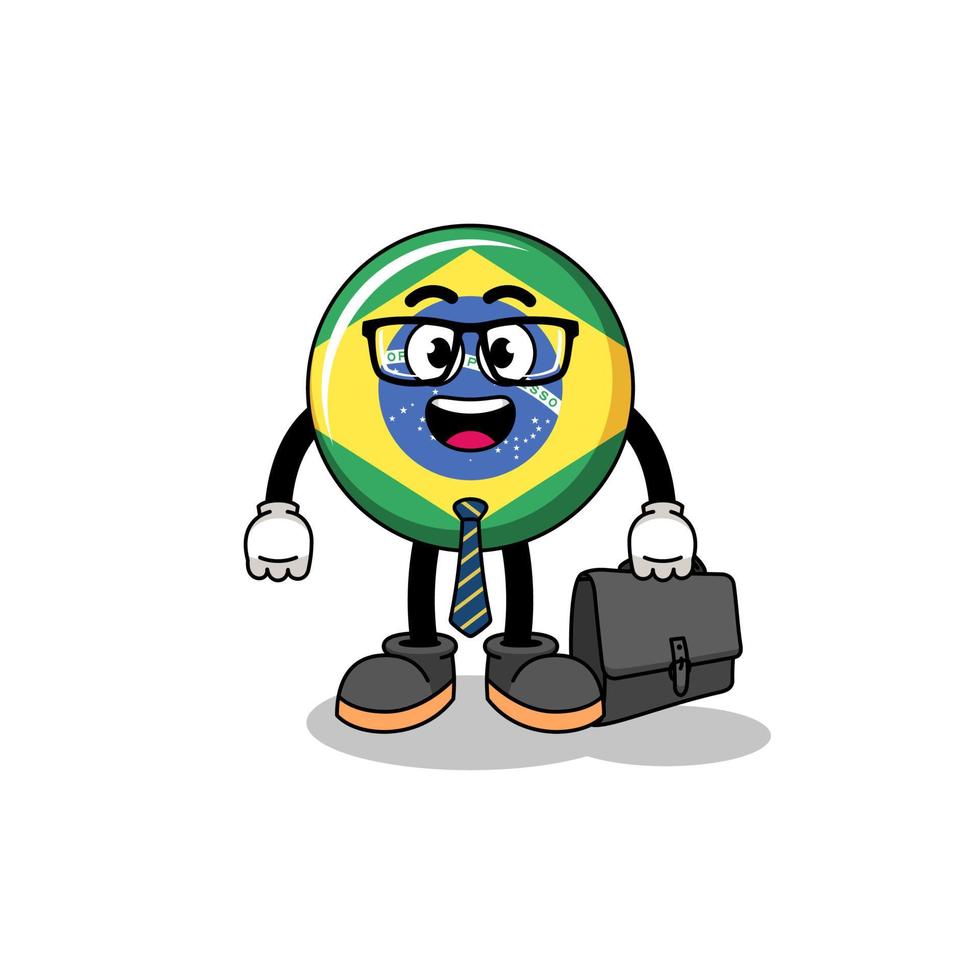 Brazilië vlag mascotte net zo een zakenman vector