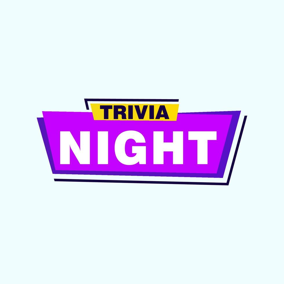 trivia nacht etiketten banners vector lint ontwerp sjabloon. banier uitverkoop label. markt speciaal aanbod korting etiket