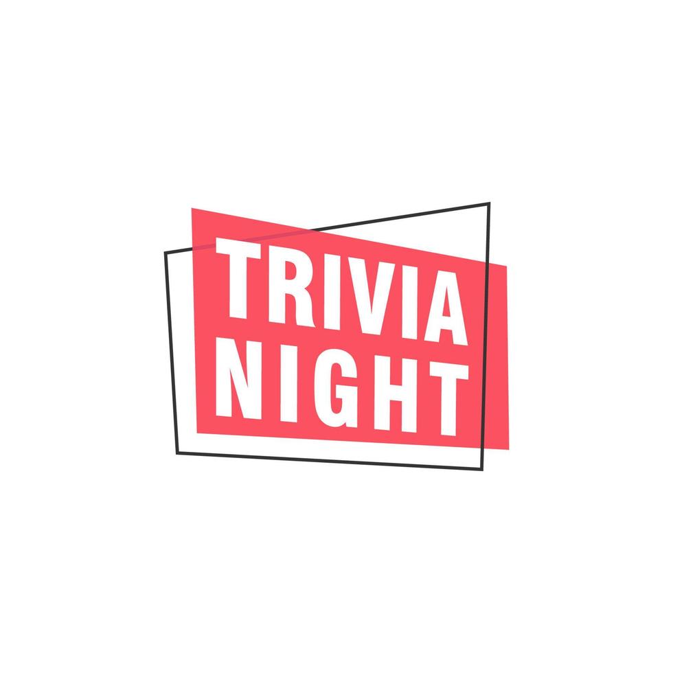 trivia nacht etiketten banners vector lint ontwerp sjabloon. banier uitverkoop label. markt speciaal aanbod korting etiket