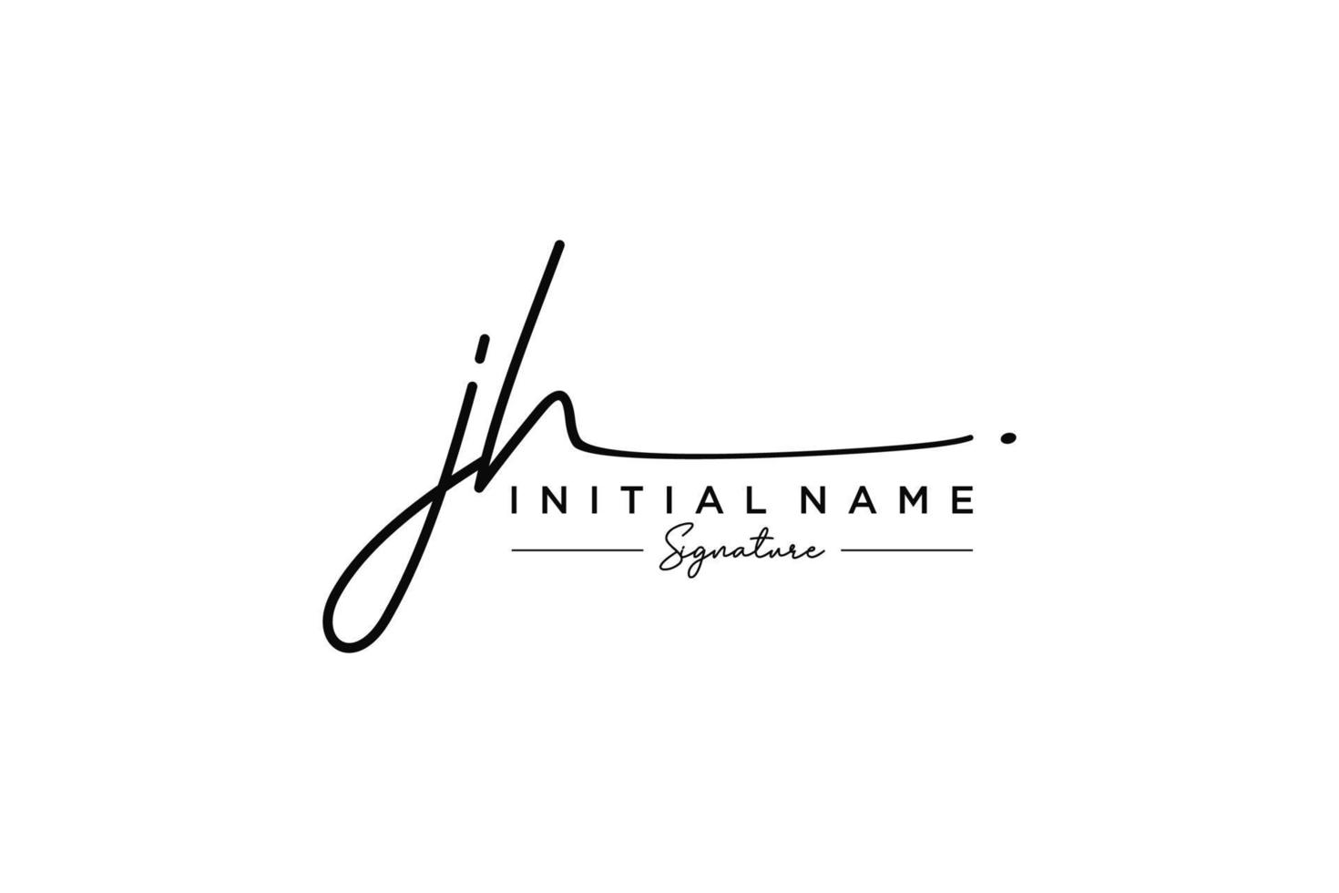 eerste jh handtekening logo sjabloon vector. hand- getrokken schoonschrift belettering vector illustratie.