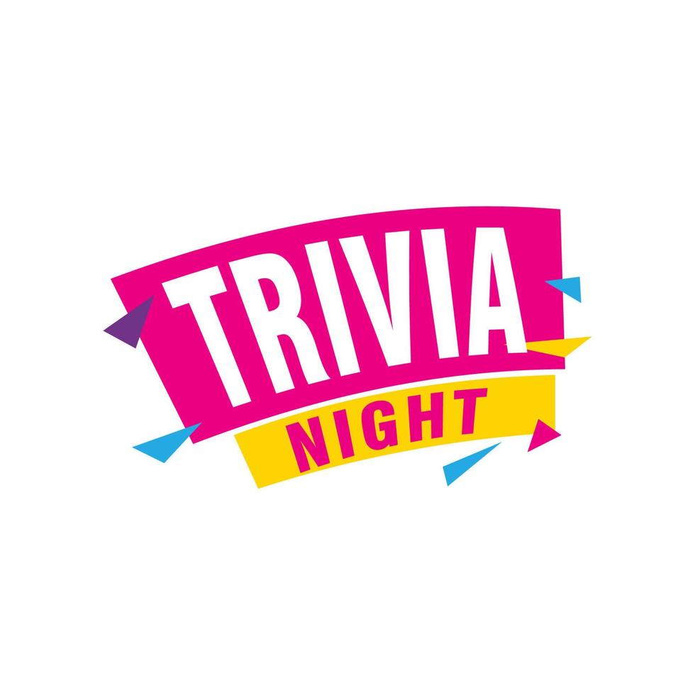 trivia nacht etiketten banners vector lint ontwerp sjabloon. banier uitverkoop label. markt speciaal aanbod korting etiket