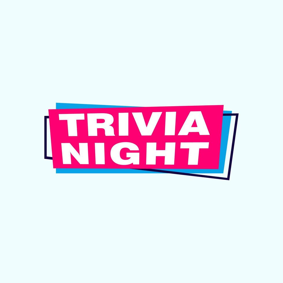 trivia nacht etiketten banners vector lint ontwerp sjabloon. banier uitverkoop label. markt speciaal aanbod korting etiket