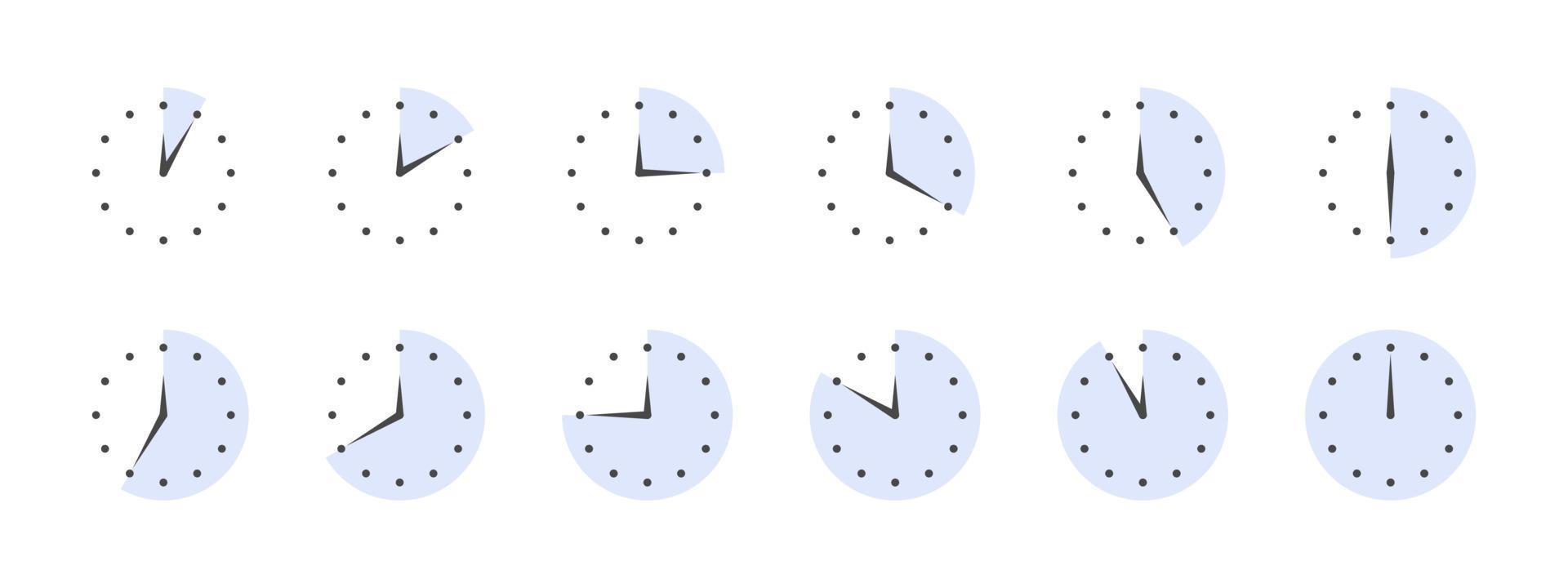 stopwatches tekens. Koken tijd pictogrammen voor voedsel. pictogrammen van tijd in minuten. vector illustratie