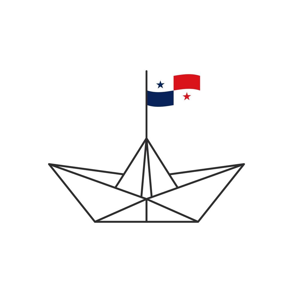 papier boot icoon. een boot met de vlag van Panama. vector illustratie