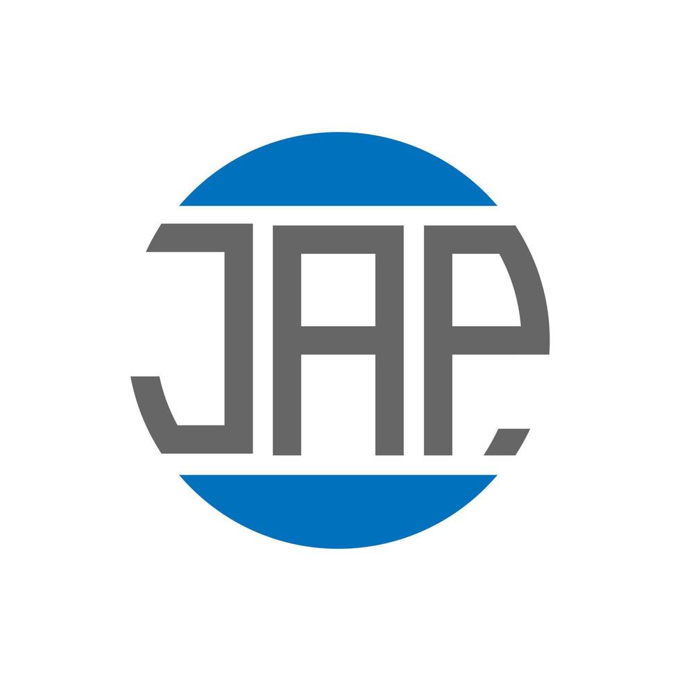 Jap brief logo ontwerp Aan wit achtergrond. Jap creatief initialen cirkel logo concept. Jap brief ontwerp. vector