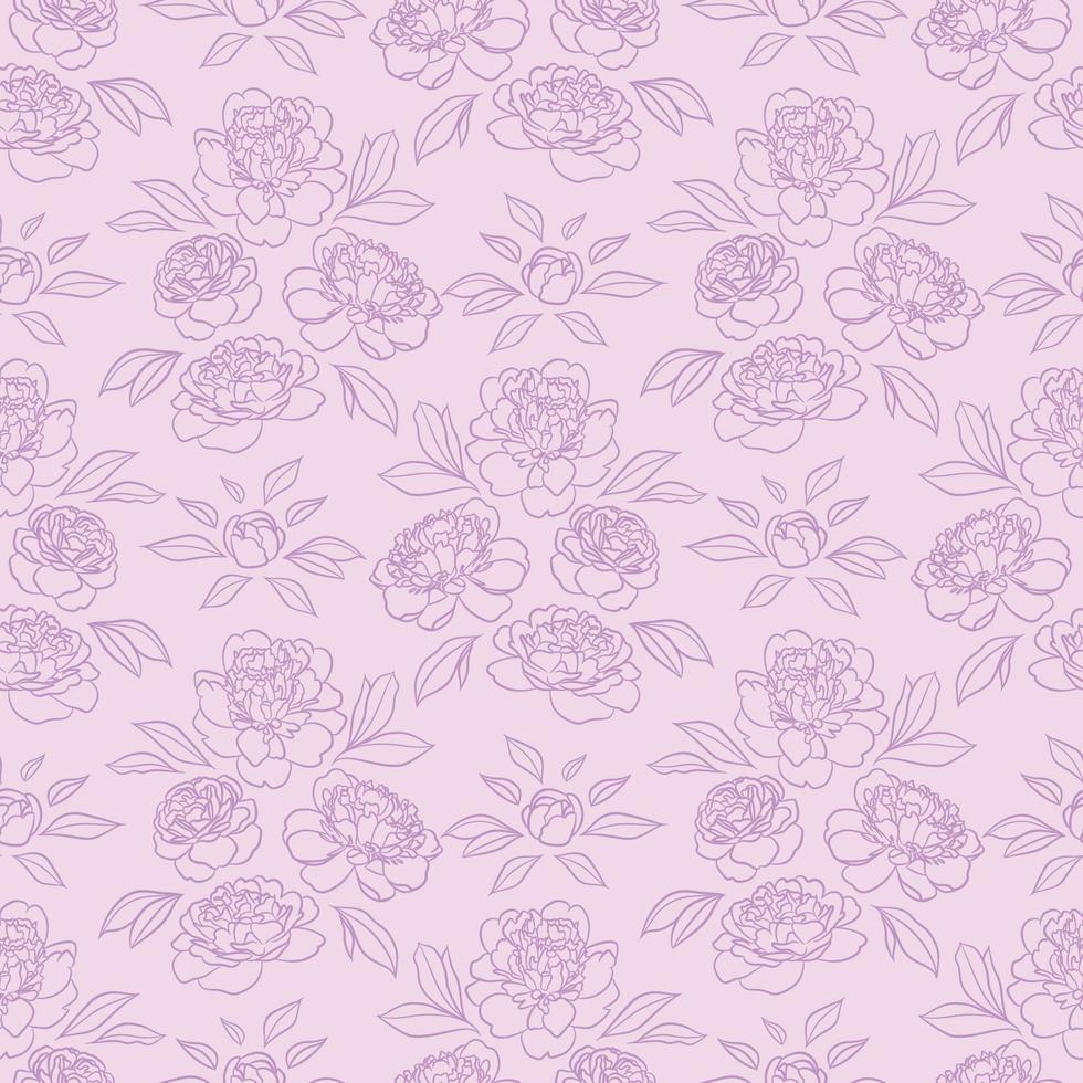 bloemen pioen herhaling patroon vector achtergrond Purper