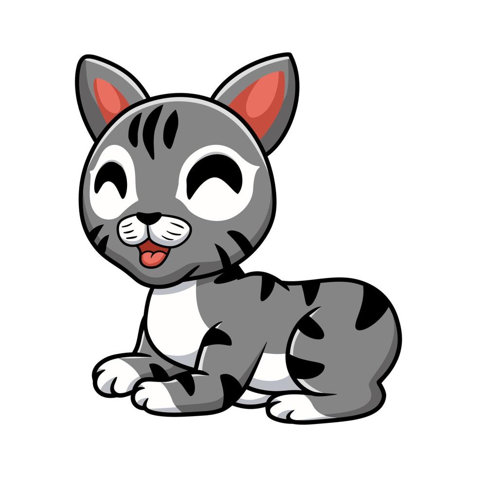 schattig manx kat tekenfilm zittend vector