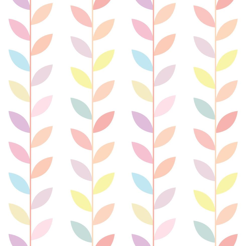 pastel, kleurrijk blad vector patroon, naadloos botanisch afdrukken, slinger achtergrond,