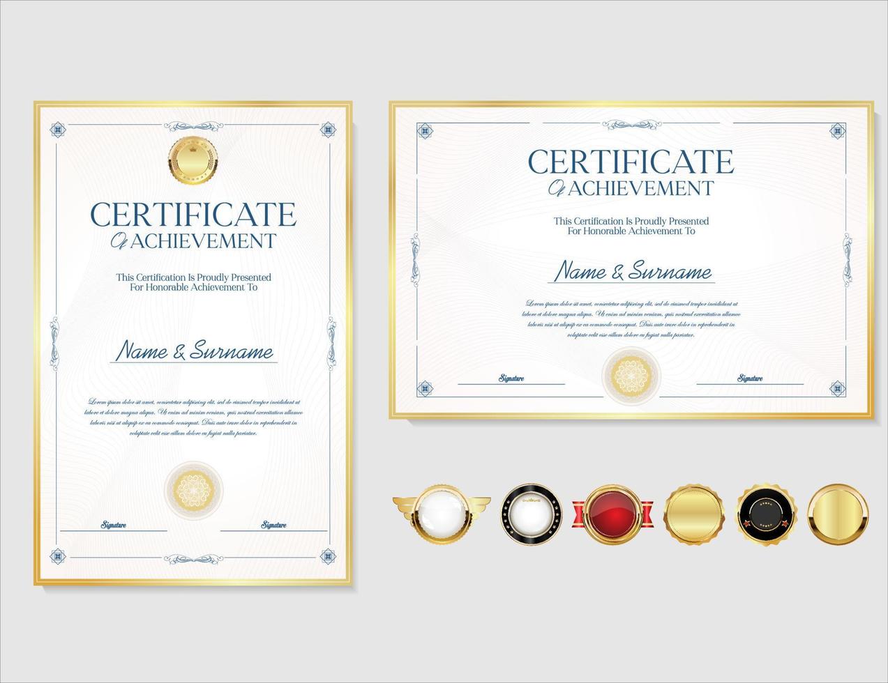elegant certificaat of diploma retro wijnoogst ontwerp vector
