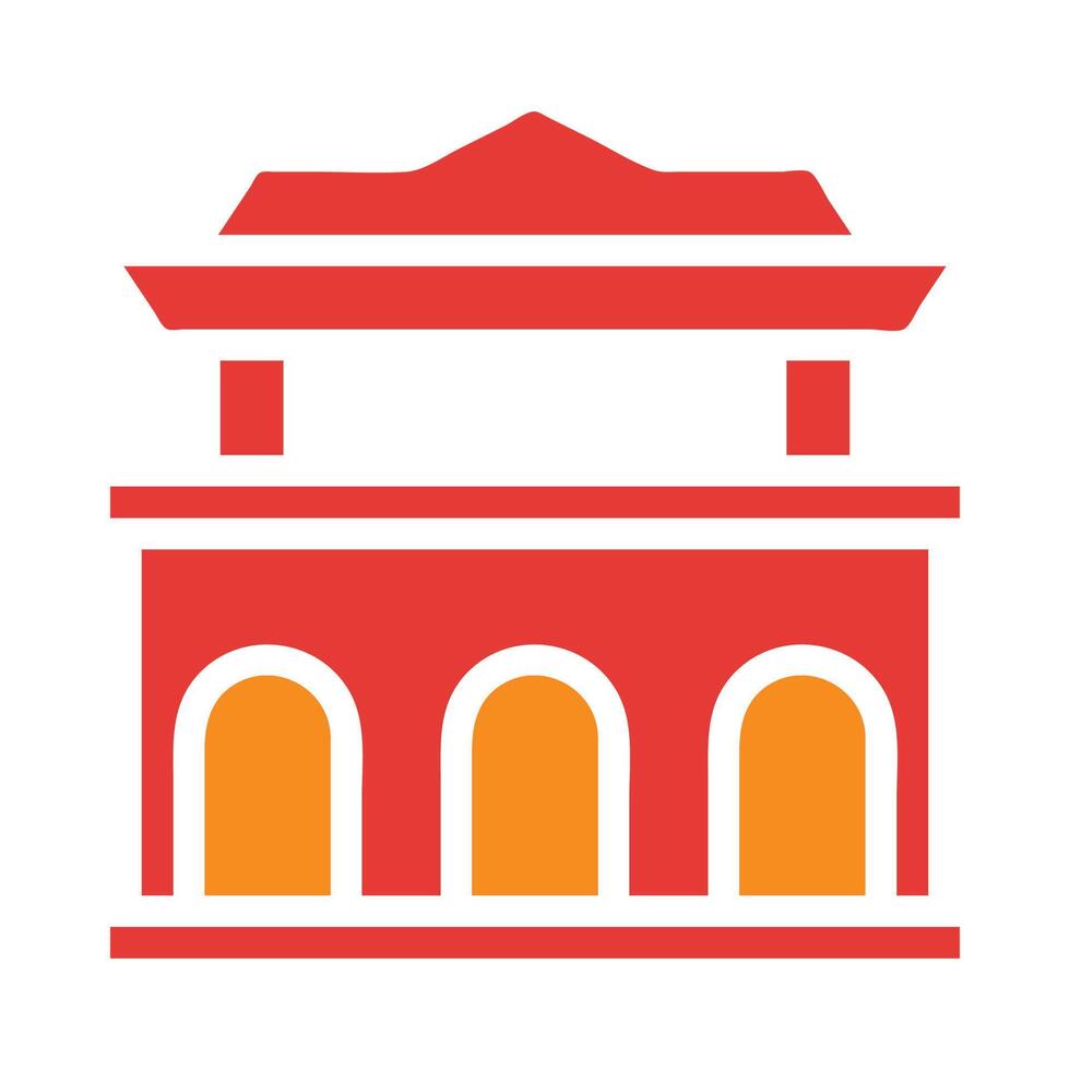 architectuur solide rood illustratie vector en logo icoon nieuw jaar icoon perfect.