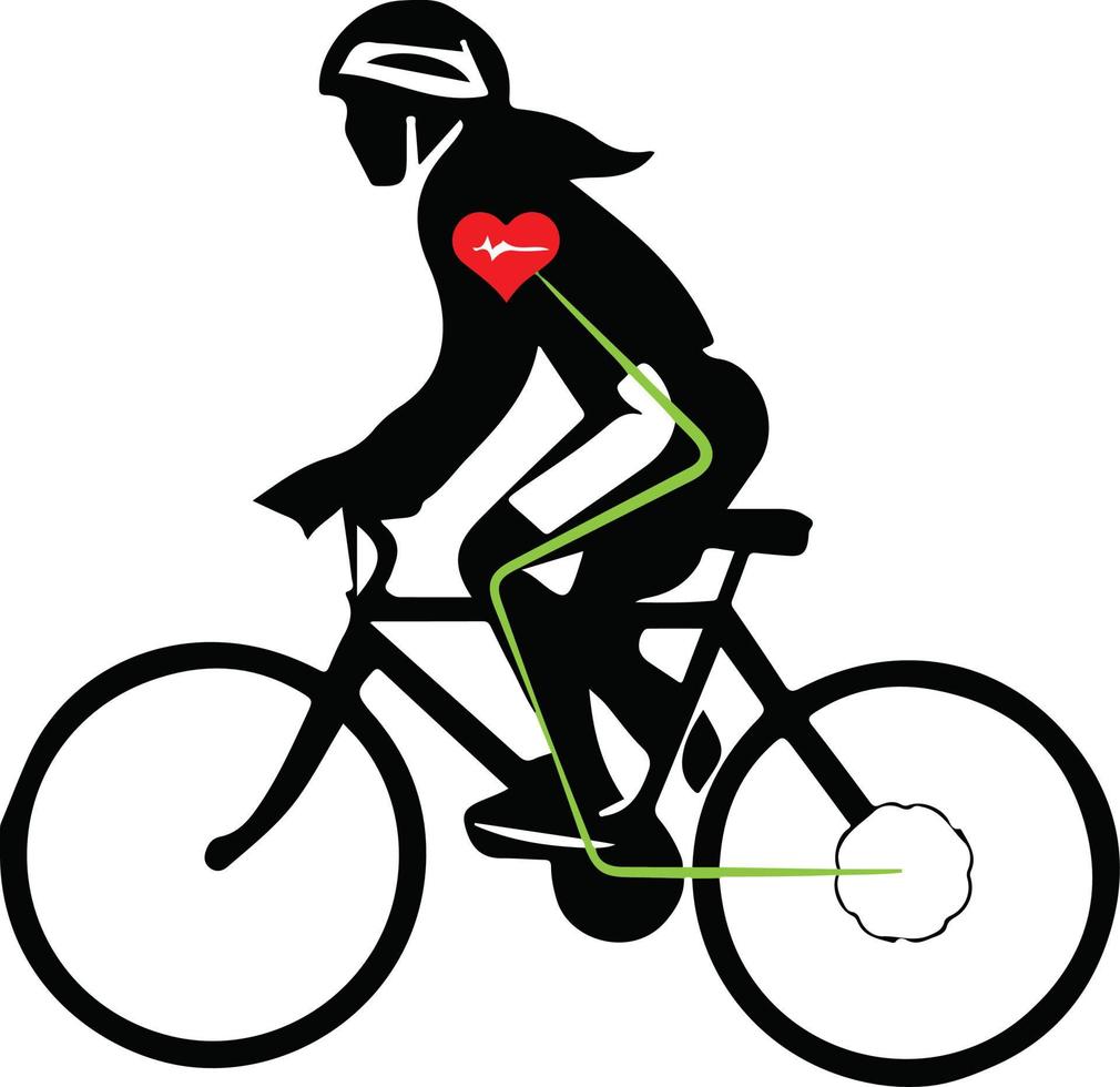 fiets icoon. fiets ras symbool. wielersport ras vlak icoon. fietser teken. weg fietser silhouet. sport- logo vector