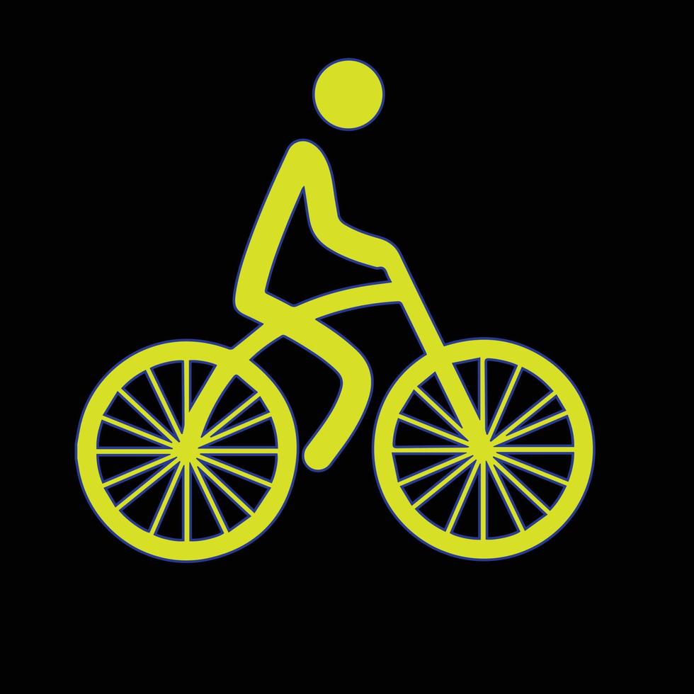 fiets icoon. fiets ras symbool. wielersport ras vlak icoon. fietser teken. weg fietser silhouet. sport- logo vector