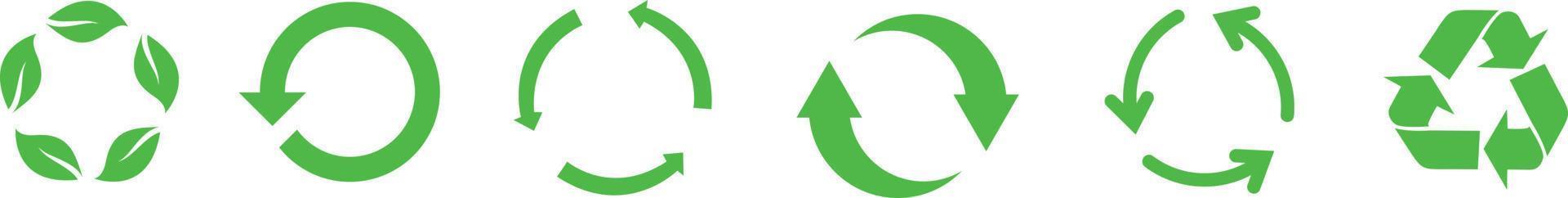 grote set van recycle icoon. recycle recycling symbool. vectorillustratie. geïsoleerd op een witte achtergrond. vector