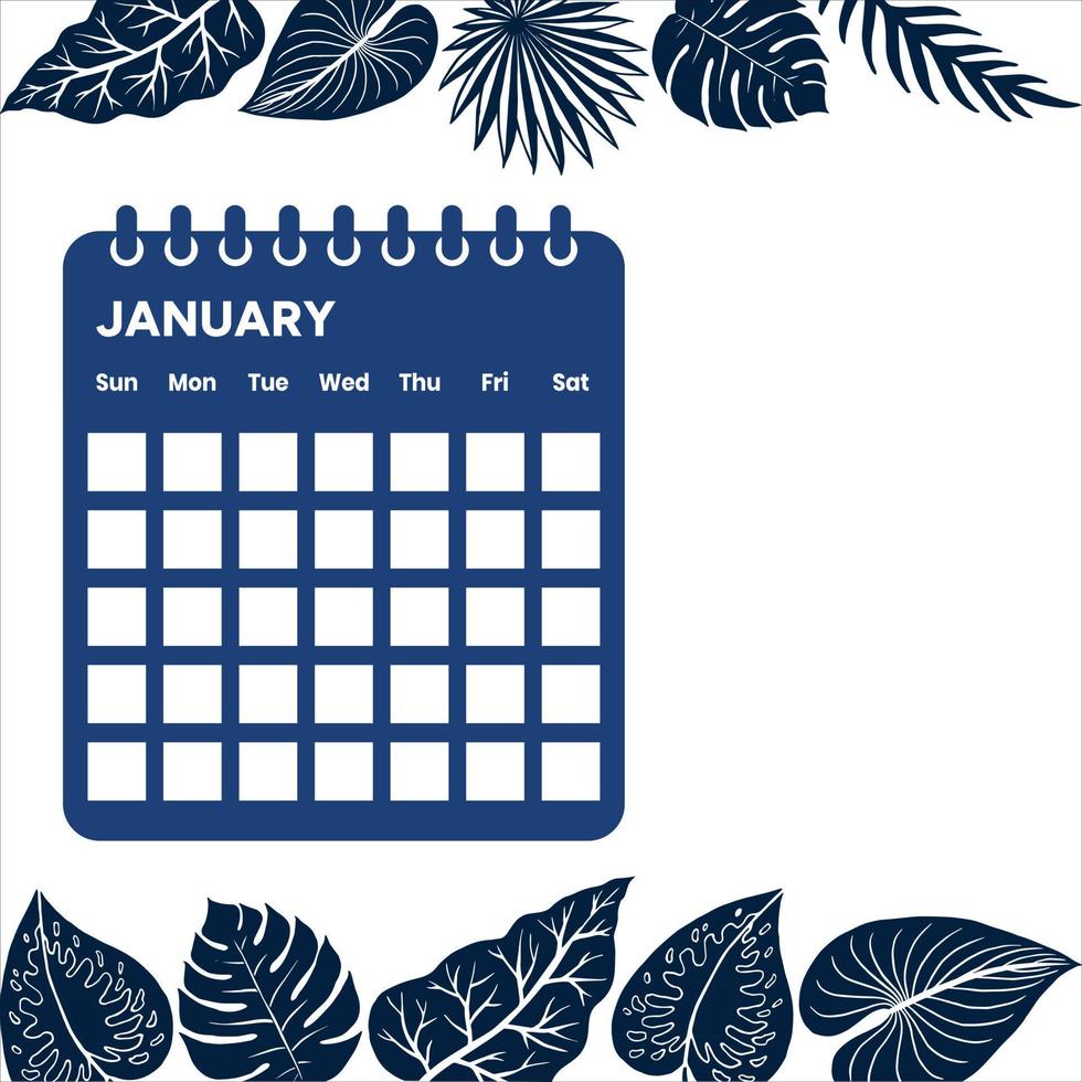 januari maand kalender vector