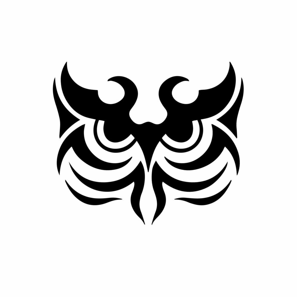 tribal uil logo. tatoeëren ontwerp. stencil vector illustratie