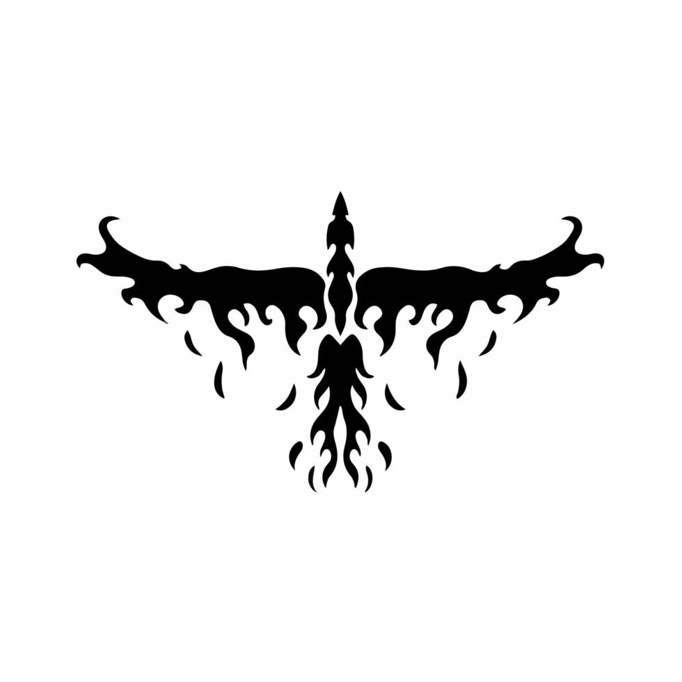 Feniks vogel logo. tribal tatoeëren ontwerp. stencil vector illustratie