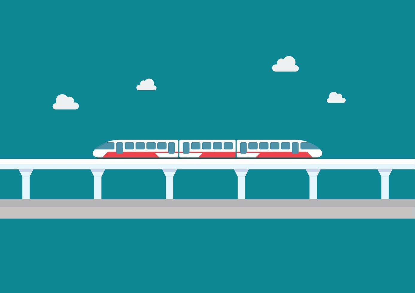 skytrain vervoer in vlak stijl vector