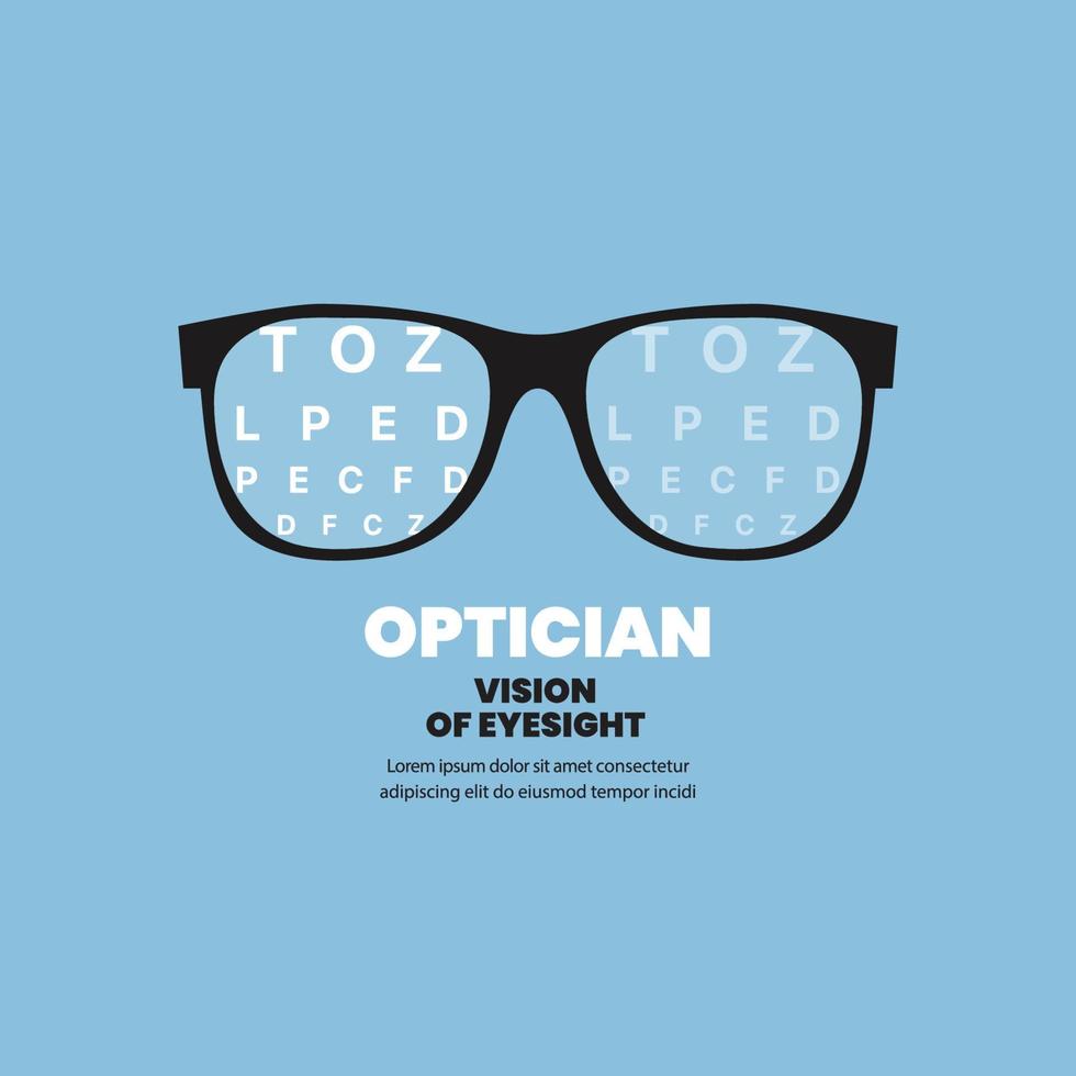 opticien visie van gezichtsvermogen vector