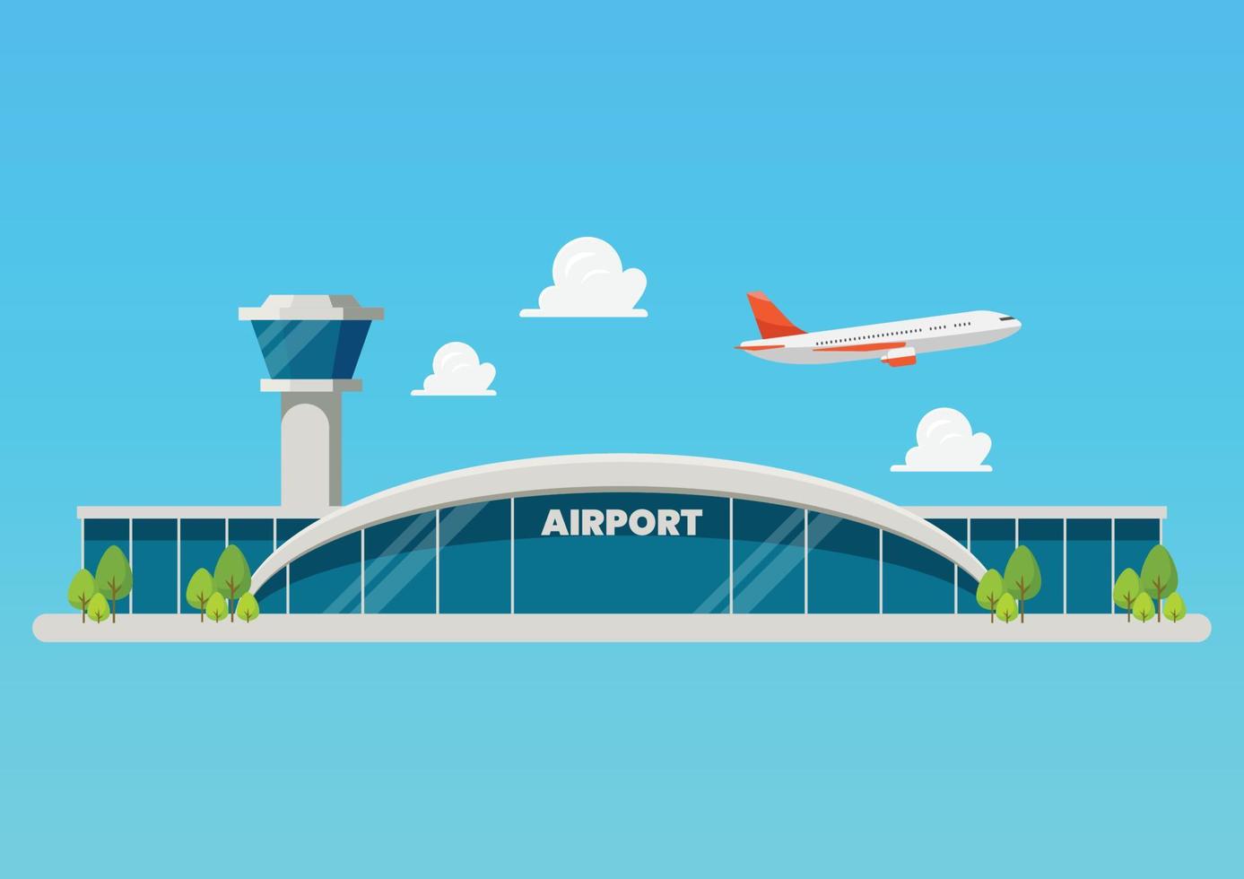 luchthaven gebouw vlak stijl illustratie vector