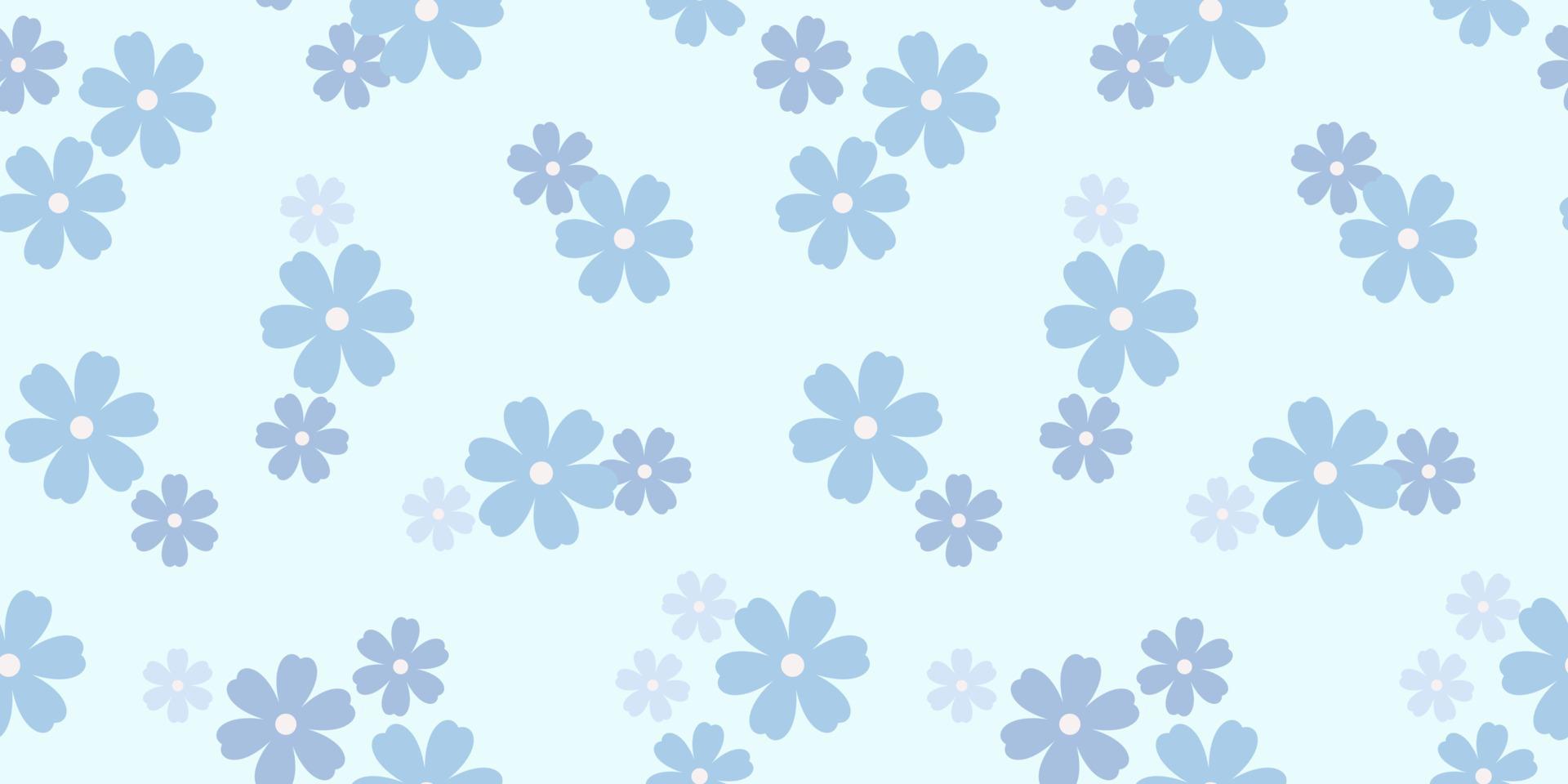 blauw bloemen vector patroon, naadloos herhaling tegel