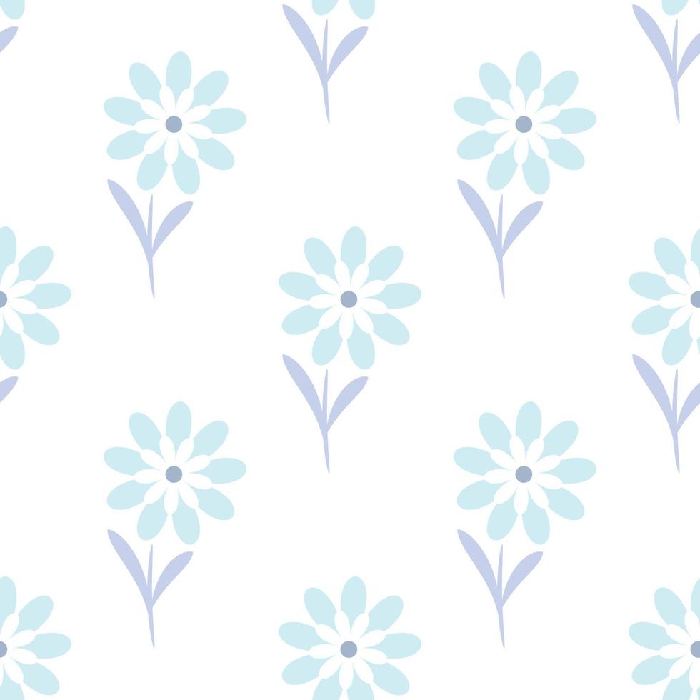 bloemen vector patroon. bloem naadloos herhaling patroon achtergrond. pastel blauw ontwerp.