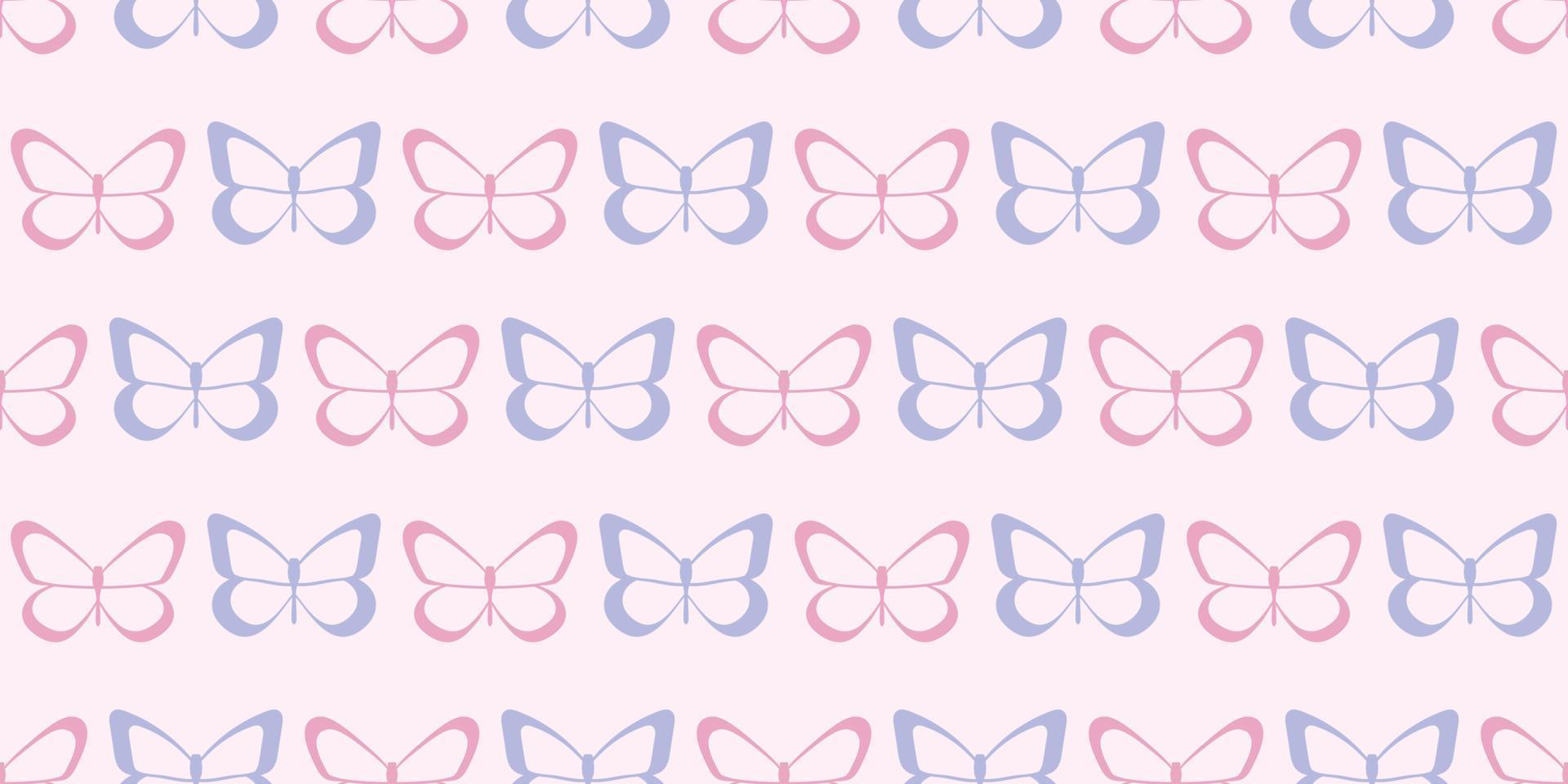 vlinder naadloos herhaling patroon achtergrond vector