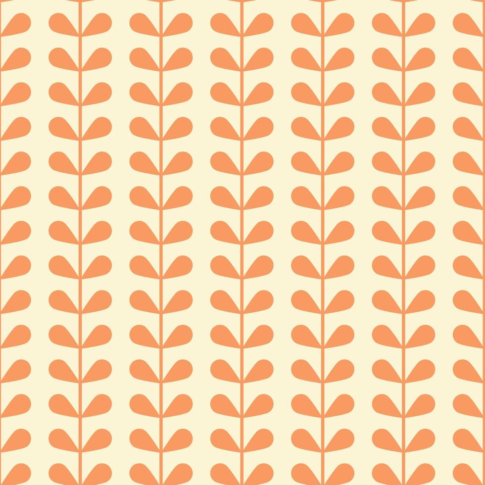oranje, wijnoogst blad vector patroon, naadloos botanisch afdrukken