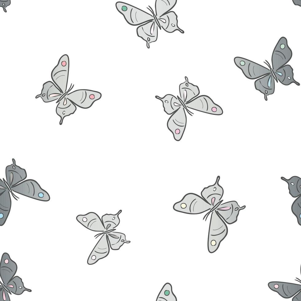 zilver vlinder vector patroon achtergrond.
