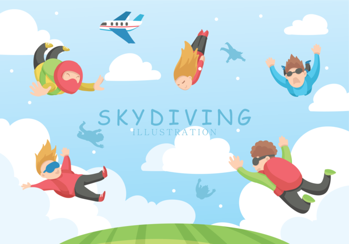 Skydiving Vector Illustratie