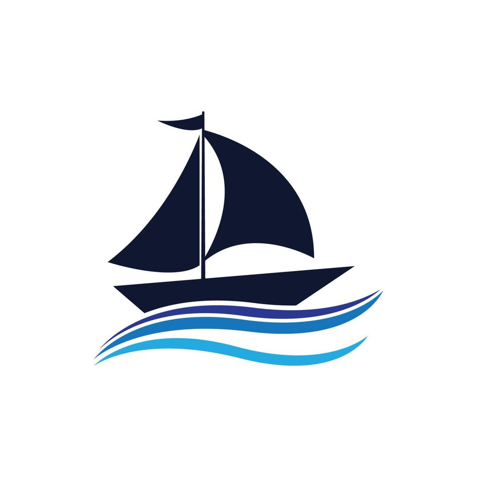 zeilboot boot Aan zee oceaan Golf met logo ontwerp vector