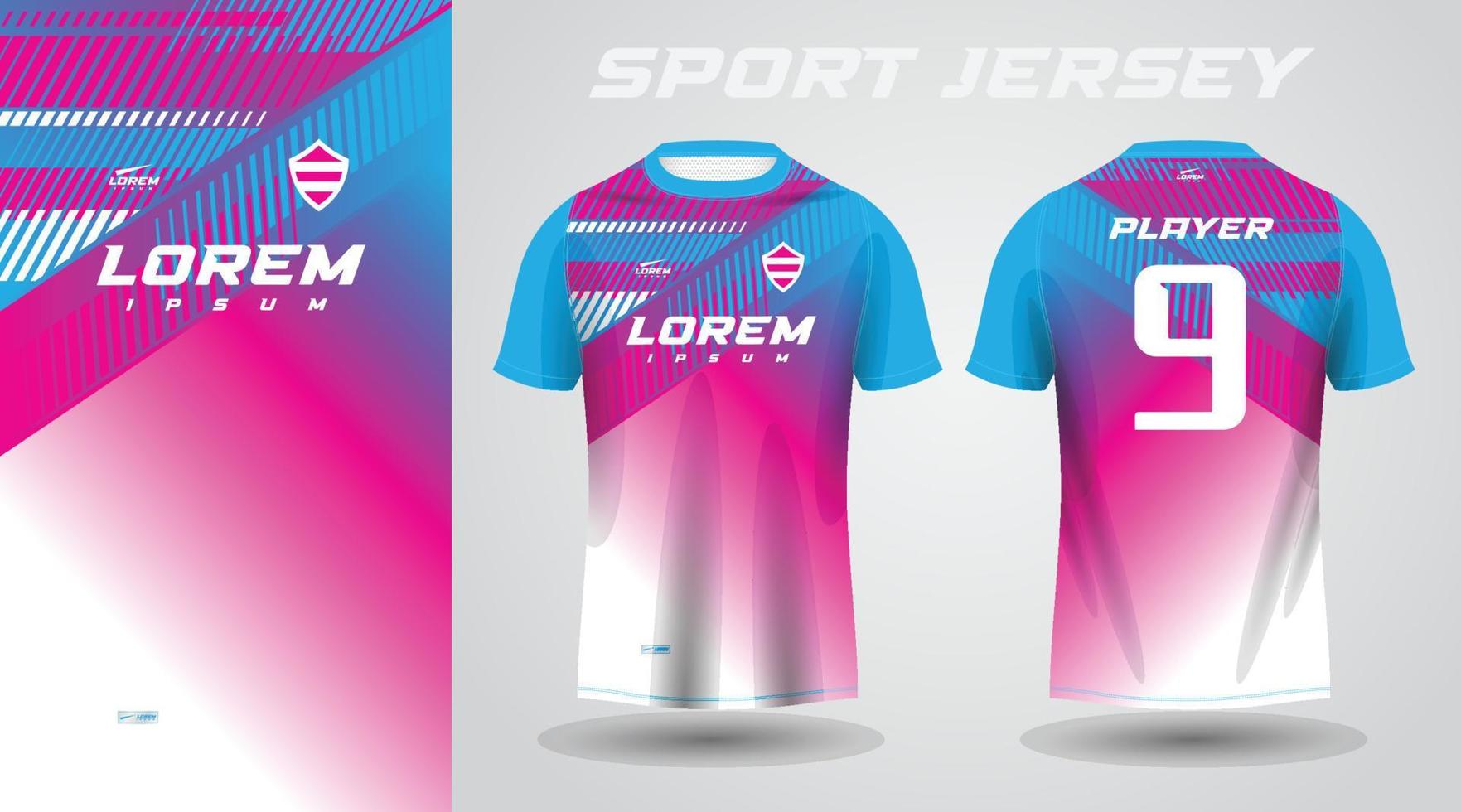 blauw roze sport Jersey ontwerp vector