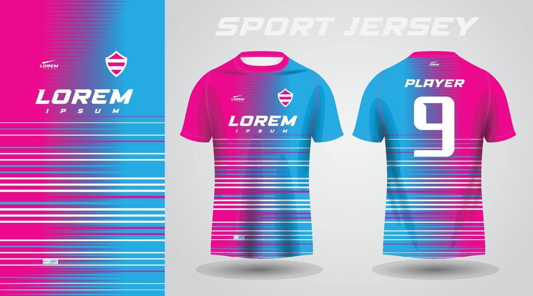 blauw roze sport Jersey ontwerp vector