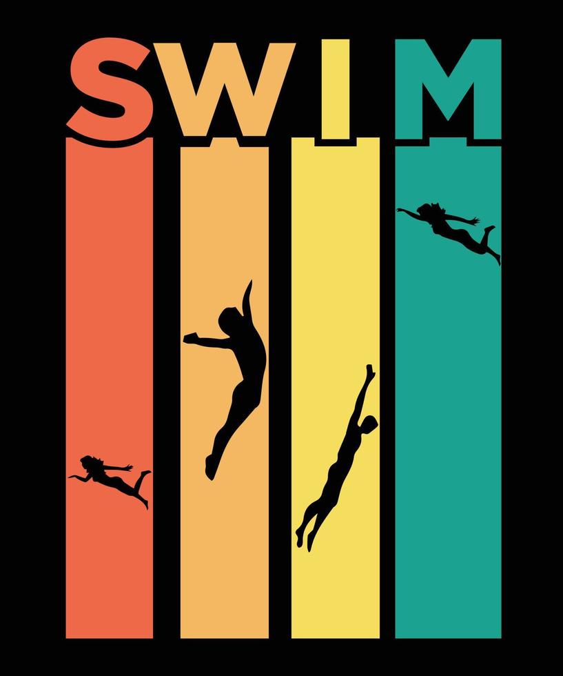zwemmen mooi hoor t-shirt ontwerp vector