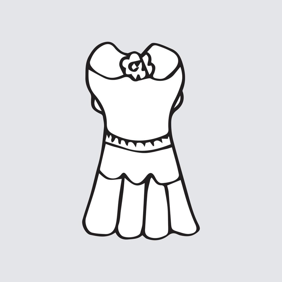 doodle hand tekenen met kinderkleding. vectorillustratie van lijnen en kleurplaten voor kinderen vector