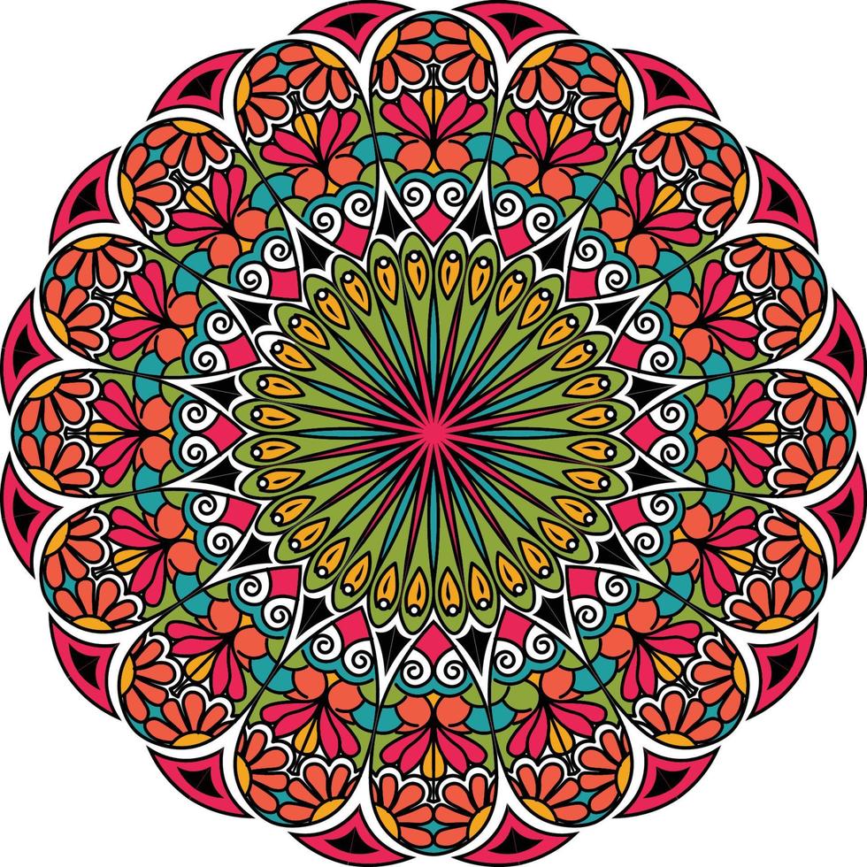 kleurrijk mandala achtergrond ontwerp in abstract patroon voor bedrijf kaart, poster, ansichtkaart, brochure, folder, uitnodiging, vector