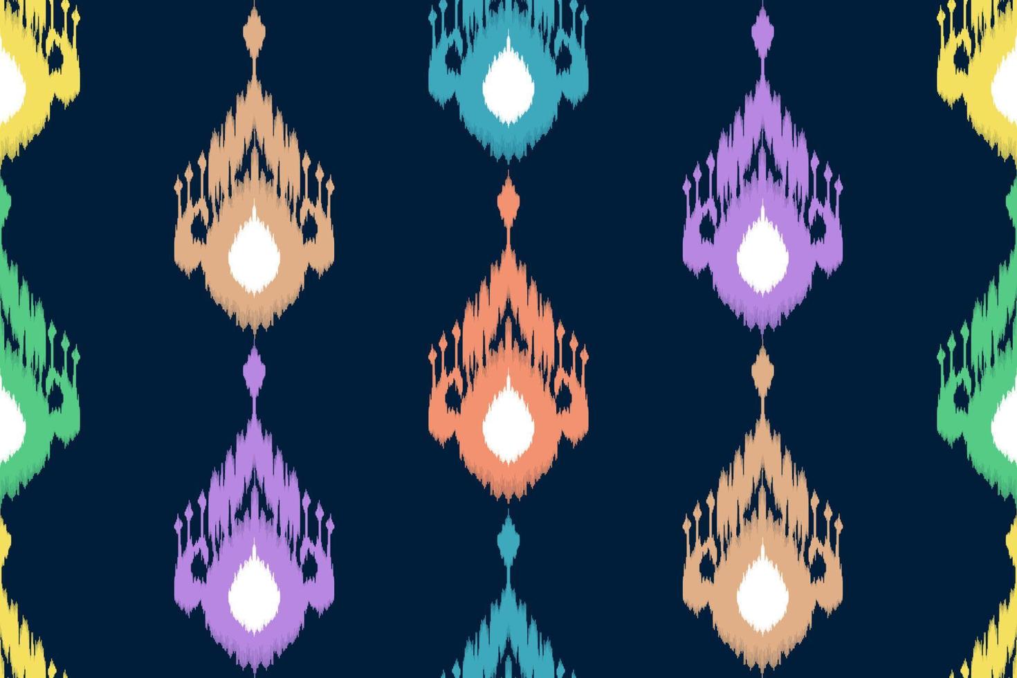 ikat etnisch naadloos patroon decoratie ontwerp. aztec kleding stof tapijt boho mandala's textiel behang. tribal inheems motief ornamenten Afrikaanse Amerikaans volk traditioneel borduurwerk vector