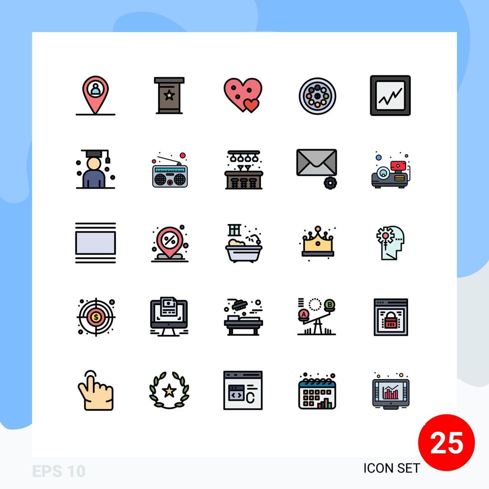 reeks van 25 modern ui pictogrammen symbolen tekens voor diagram loodgieter liefde loodgieter afzuigkap bewerkbare vector ontwerp elementen